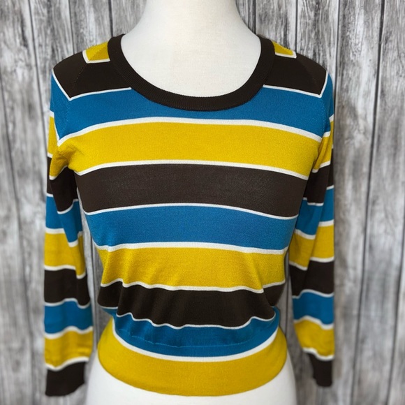 DOLCE & GABBANA 100% Silk Striped Multicolored Pullover Sweater Size 40 (US S) - Picture 5 of 13